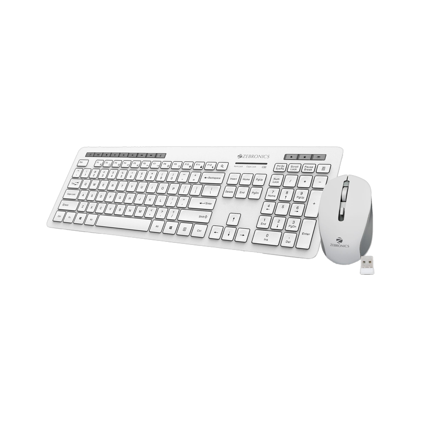 ZEBRONICS Zeb-Companion 500 and Mouse Combo Wireless Standard Desktop Keyboard Compatible with Desktop, Laptop, Mac Zeb - Companion 500(White, Grey)