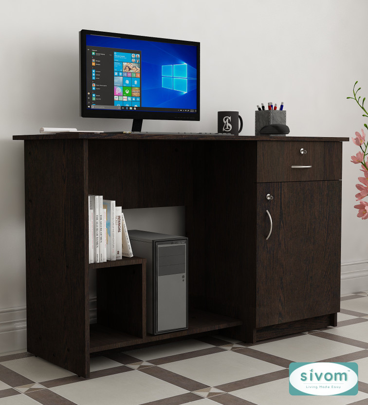 SIVOM Classy Study/Home Office Engineered Wood Computer Desk(Straight, Finish Color - Dark Wenge, Knock Down)