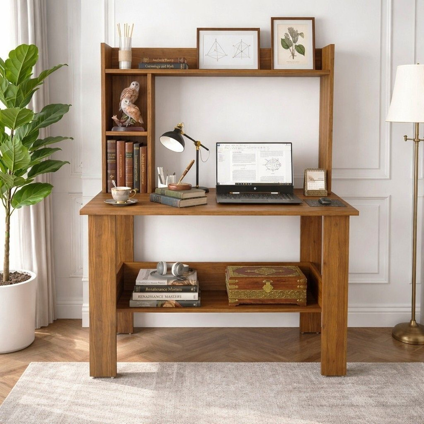 Home Delight Multipurpose Portable Study Desk with Book Storage for Home & Office Engineered Wood Computer Desk(Straight, Finish Color - Noce Lyon, DIY(Do-It-Yourself))