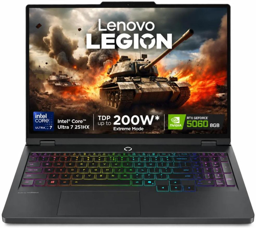 Lenovo Lenovo Intel Core Ultra 7 251HX - (24 GB/512 GB SSD/Windows 11 Home/8 GB Graphics/NVIDIA GeForce RTX 5060) Legion Pro 5 16IAX10 Gaming Laptop(16 inch, Eclipse Black, 2.43 kg, With MS Office) - Flipkart Deal