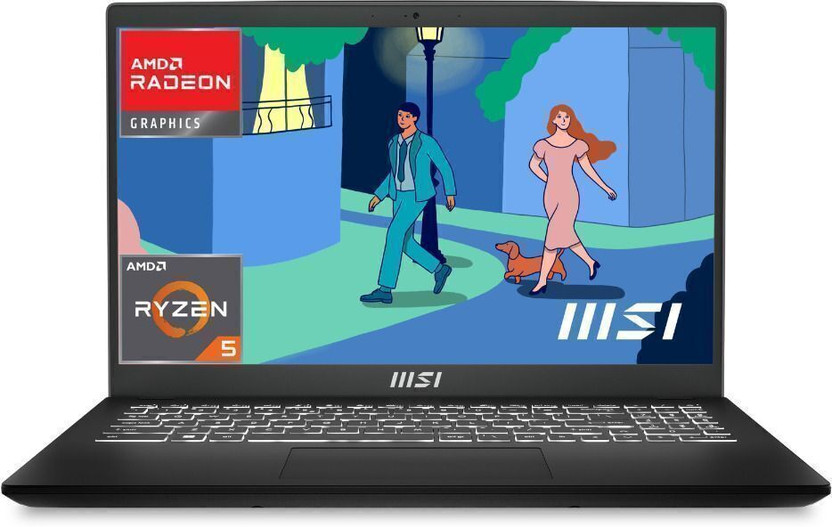 MSI Modern 15 AMD Ryzen 5 Hexa Core 7530U - (8 GB/512 GB SSD/Windows 11 Home) Modern 15 B7M-428IN Business Laptop(15 Inch, Black, 1.75 Kg, With MS Office)
