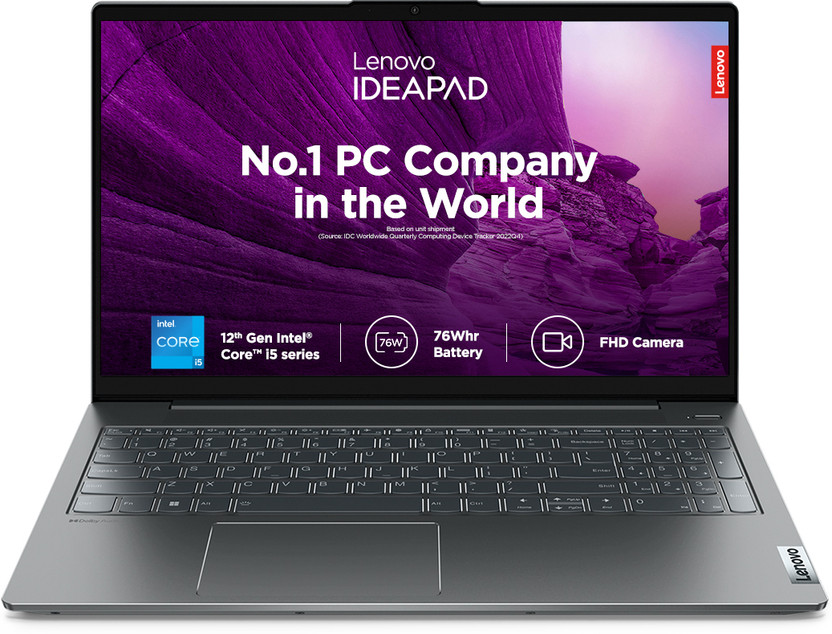 Lenovo IdeaPad Slim 5 Intel Core i5 12th Gen 1235U - (16 GB/512 GB SSD/Windows 11 Home) 15IAL7 Thin and Light Laptop(15.6 Inch, Storm Grey, 1.85 Kg, With MS Office)