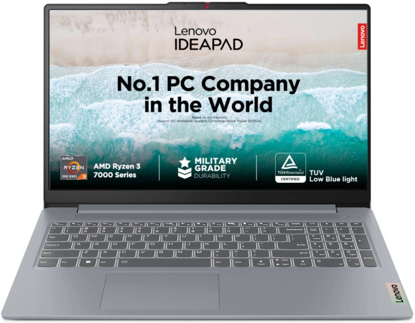 Lenovo IdeaPad Slim 3 AMD Ryzen 3 Quad Core 7320U - (8 GB/512 GB SSD/Windows 11 Home) 15AMN8 Thin and Light Laptop(15.6 Inch, Arctic Grey, 1.62 kg, With MS Office)