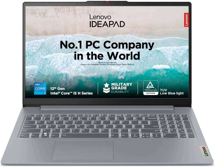 Lenovo IdeaPad Slim 3 Backlit Intel Core i5 12th Gen 12450H - (16 GB/512 GB SSD/Windows 11 Home) 15IAH8 Thin and Light Laptop(15.6 Inch, Arctic Grey, 1.62 Kg, With MS Office)