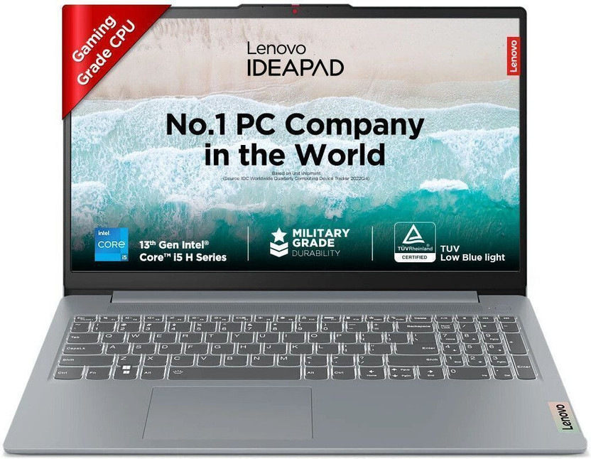 Lenovo IdeaPad Slim 3 Intel Core i5 13th Gen 13420H - (16 GB/512 GB SSD/Windows 11 Home) 15IRH8 Thin and Light Laptop(15.6 Inch, Arctic Grey, 1.62 Kg, With MS Office)