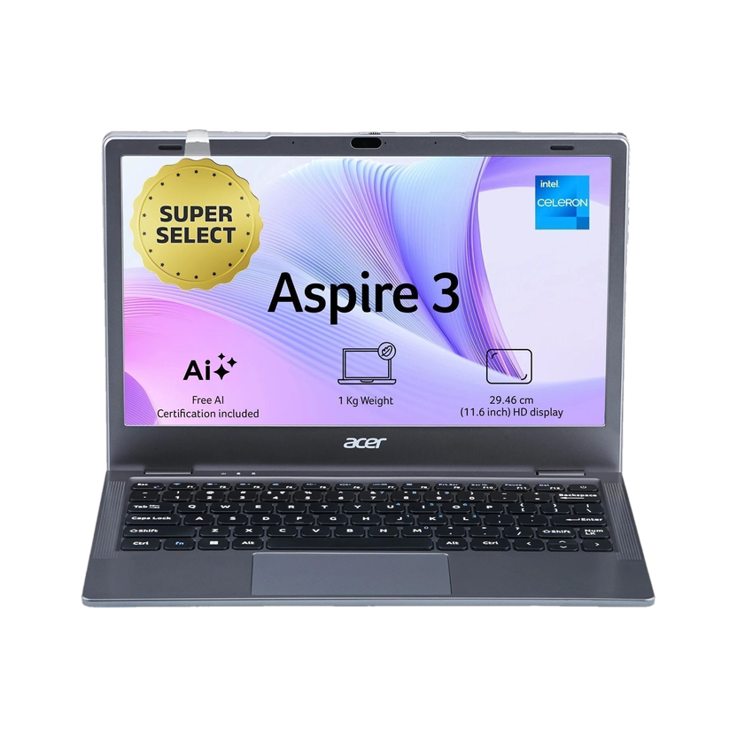 Acer Aspire 3 Intel Celeron Dual Core - (8 GB/512 GB SSD/Windows 11 Home) A311-45 Thin and Light Laptop(11.6 Inch, Steel Grey, 1.0 kg)