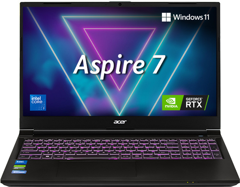 Acer Aspire 7 (i7 14th Gen) Intel Core 7 240H - (16 GB/512 GB SSD/Windows 11 Home/6 GB Graphics/NVIDIA GeForce RTX 4050) A715-79G Gaming Laptop(15.6 Inch, Flame Black, 1.99 Kg)