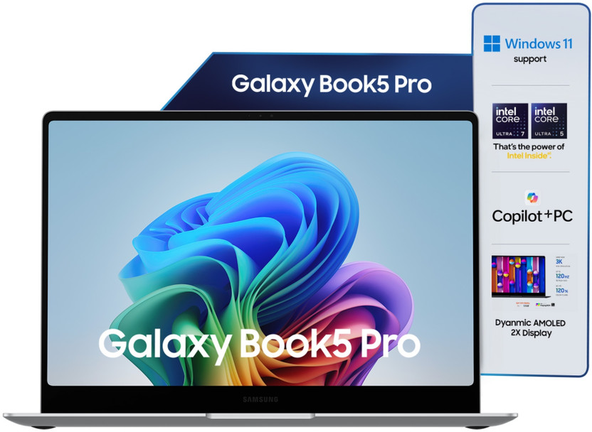 Samsung Galaxy Book5 Pro AI PC Full Metal Chasis Intel Core Ultra 7 256V - (16 GB/1 TB SSD/Windows 11 Home) NP940XHA Thin and Light Laptop(14 Inch, Gray, 1.23 Kg, With MS Office)