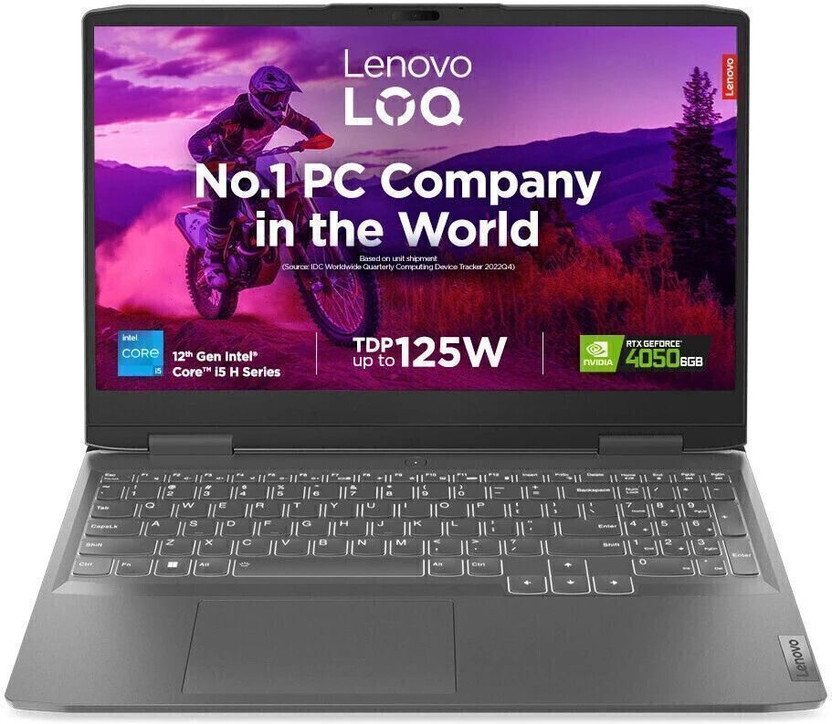 Lenovo LOQ Intel Core i5 12th Gen 12450H - (16 GB/512 GB SSD/Windows 11 Home/8 GB Graphics/NVIDIA GeForce RTX 4060) LOQ 15IRH8D2 Gaming Laptop(15.6 Inch, Storm Grey, 2.4 Kg, With MS Office)