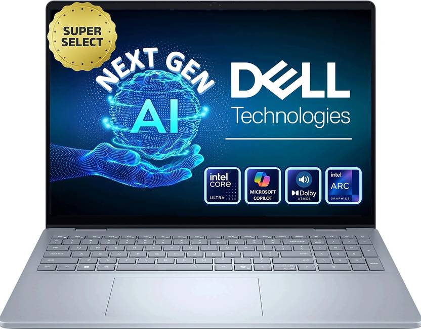 DELL 16 Plus Next Gen AI PC Intel Core Ultra 5 226V - (16 GB/512 GB SSD/Windows 11 Home) DB16250 Thin and Light Laptop 16 Inch, Ice Blue, 1.87 Kg, Wit