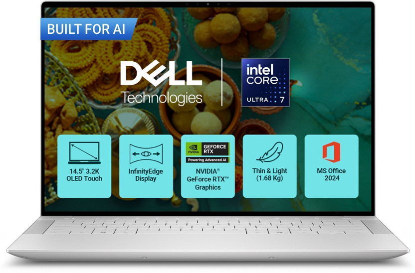 DELL XPS Intel Core Ultra 7 155H - (32 GB/1 TB SSD/Windows 11 Home/6 GB Graphics/NVIDIA GeForce RTX 4050) 9440 Creator Laptop(14.5 Inch, Platinum, 1.68 Kg, With MS Office)