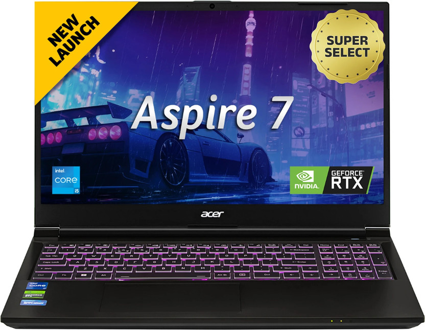 Acer Aspire 7 Intel Core i7 13th Gen 13620H - (16 GB/512 GB SSD/Windows 11 Home/6 GB Graphics/NVIDIA GeForce RTX 3050/144 Hz) A715-79G Gaming Laptop(15.6 Inch, Flame Black, 1.99 kg)