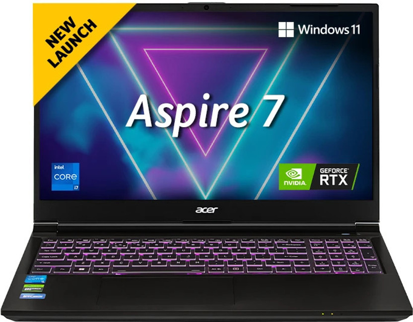 Acer Aspire 7 Intel Core i7 13th Gen 13620H - (16 GB/512 GB SSD/Windows 11 Home/6 GB Graphics/NVIDIA GeForce RTX 4050) A715-79G Gaming Laptop(15.6 Inch, Obsidian Black, 1.99 Kg)