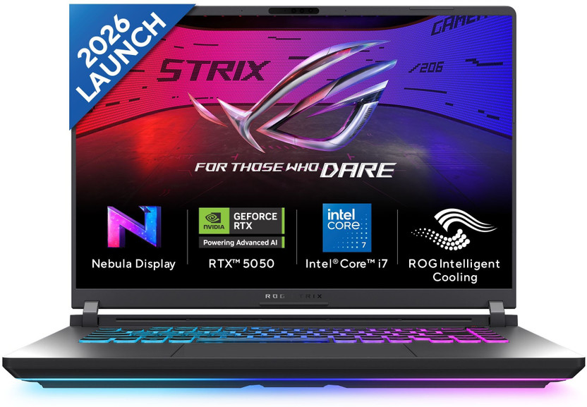ASUS ROG Strix G16 (2026) Intel Core i7 14th Gen 14650HX - (16 GB/1 TB SSD/Windows 11 Home/8 GB Graphics/NVIDIA GeForce RTX 5050/300 Hz) G615JHR-TS144WS Gaming Laptop(16 inch, Eclipse Gray, 2.65 kg, With MS Office)