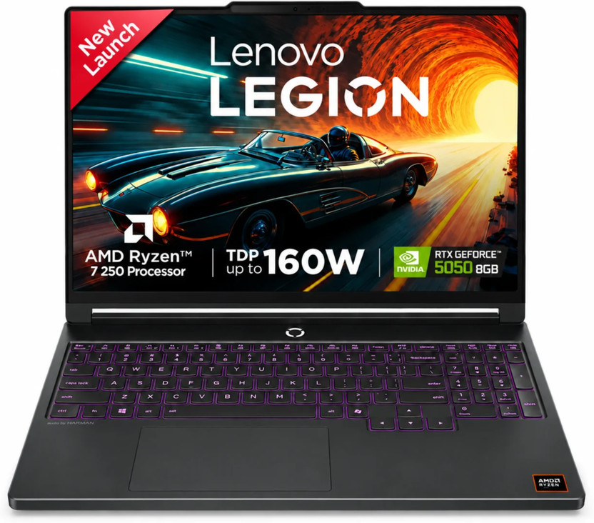Lenovo Legion 5 (2026) WQXGA OLED AMD Ryzen 7 Octa Core 250 - (16 GB/512 GB SSD/Windows 11 Home/8 GB Graphics/NVIDIA GeForce RTX 5050) Legion 5 15AHP11 Gaming Laptop(15.3 inch, Eclipse Black, 1.87 kg, With MS Office)