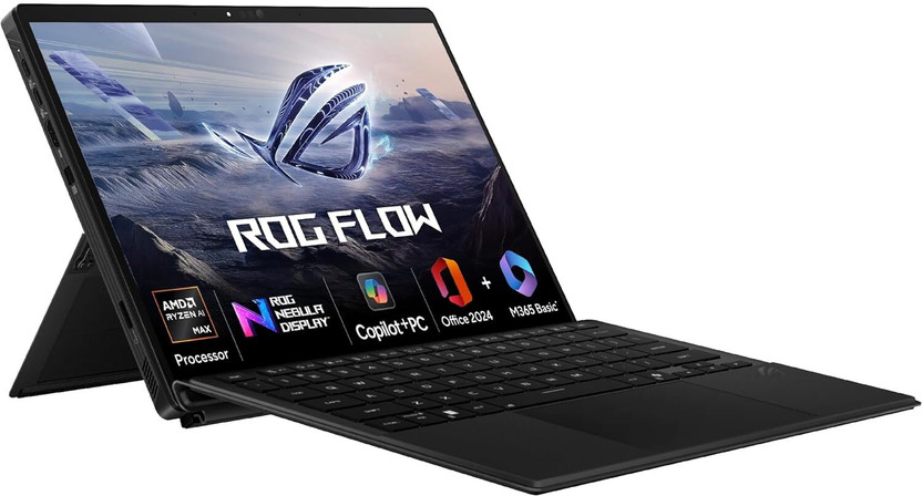 ASUS ROG Flow Z13 (2025) for Creator with Touch Screen, MSO 2024 + M365 Basic ,AI PC AMD Ryzen AI Max - (32 GB/1 TB SSD/Windows 11 Home/AMD Radeon AMD Radeon 8060S/180 GHz) GZ302EA-RU520WS Gaming Laptop(13.4 Inch, Off Black, 1.2$kg kg, With MS Office)