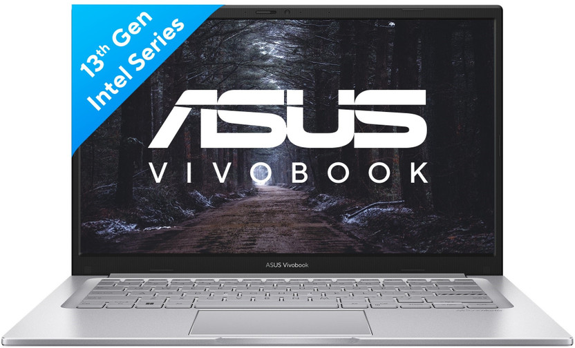 ASUS Vivobook 14 (2025) with Office 2024 + M365 Basic*, Backlit Keyboard, Intel Core i3 13th Gen 1315U - (8 GB/512 GB SSD/Windows 11 Home) X1404VA-EB321WS Thin and Light Laptop(14 Inch, Transparent Silver, 1.4 kg, With MS Office)