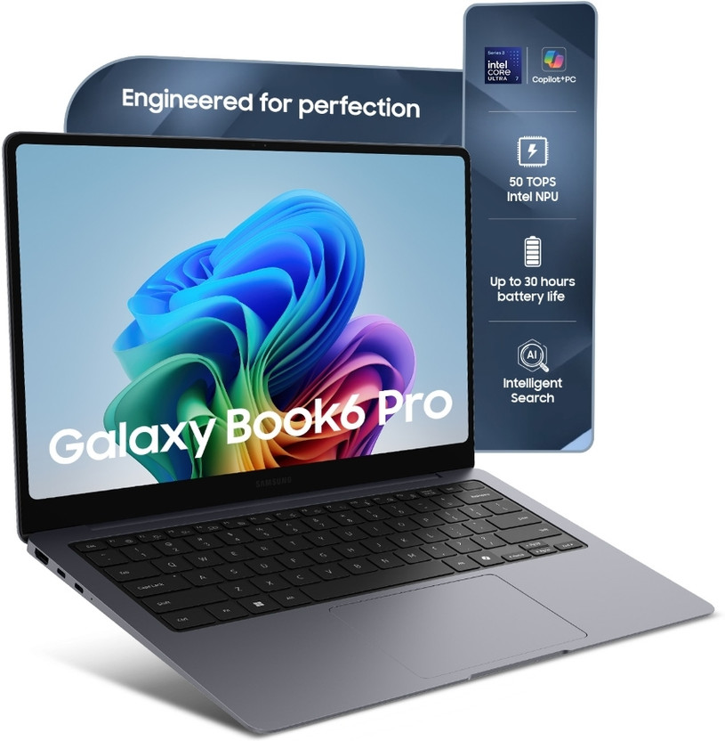 Samsung Galaxy Book6 Pro Intel Core Ultra 7 Series 3 356H - (16 GB/1 TB SSD/Windows 11 Home) NP940XJG Thin and Light Laptop(14 inch, Gray, 1.24 kg, With MS Office)