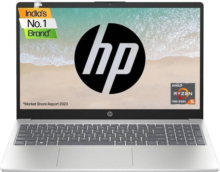 HP 15s AMD Ryzen 5 Quad Core 7520U - (8 GB/512 GB SSD/Windows 11 Home) 15-fc0028AU Thin and Light Laptop 15.6 Inch, Natural Silver, 1.75 kg, With MS O