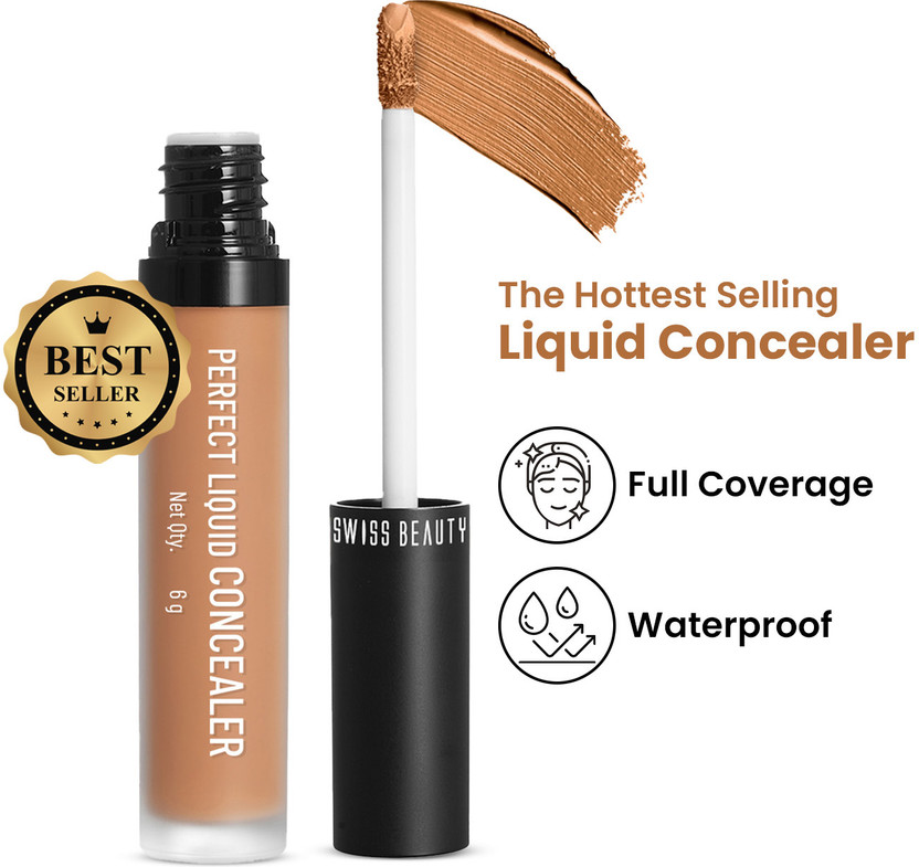 SWISS BEAUTY Liquid Lightweight Concealer | Full Coverage | Easy Blend | Matte Finish Concealer(Warm-Sand, 6 g)