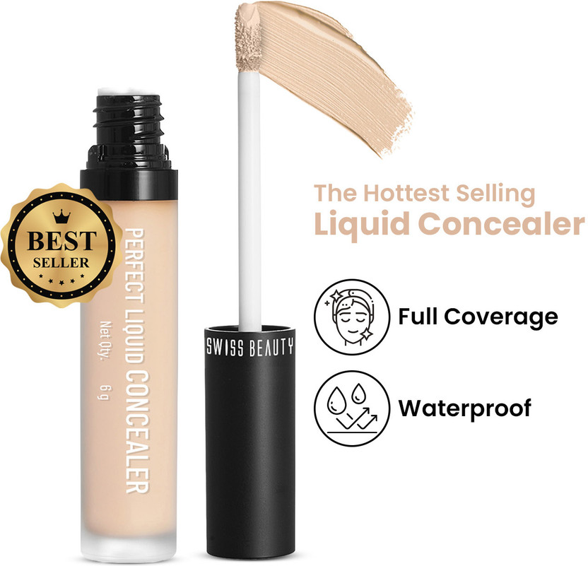 SWISS BEAUTY Liquid Lightweight Concealer | Full Coverage | Easy Blend | Matte Finish Concealer(02 Sand Sable, 6 g)
