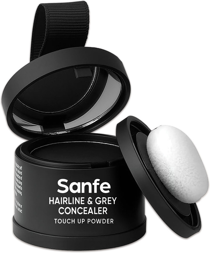 Sanfe Hairline & Grey Concealer Powder, Root Touch Up for Grey Hair I Pack of 1 Concealer(Grey, 4 g)
