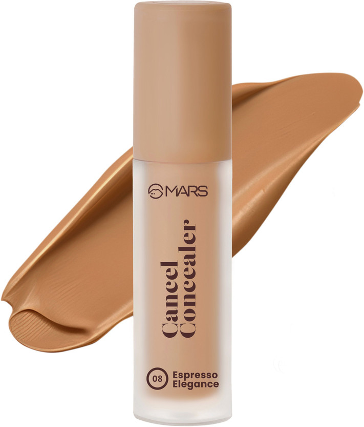 MARS Cancel Concealer with Radiant Natural Finish|Medium to High Coverage Concealer(08-Espresso, 6 ml)