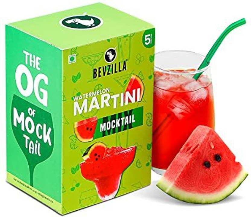 Bevzilla Mocktail Mixer Powder Martini Watermelon (5 Pouches), Non