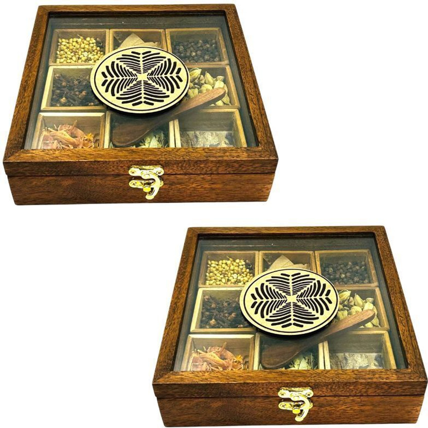 Angira handicraft Spice Set Wooden(2 Piece)