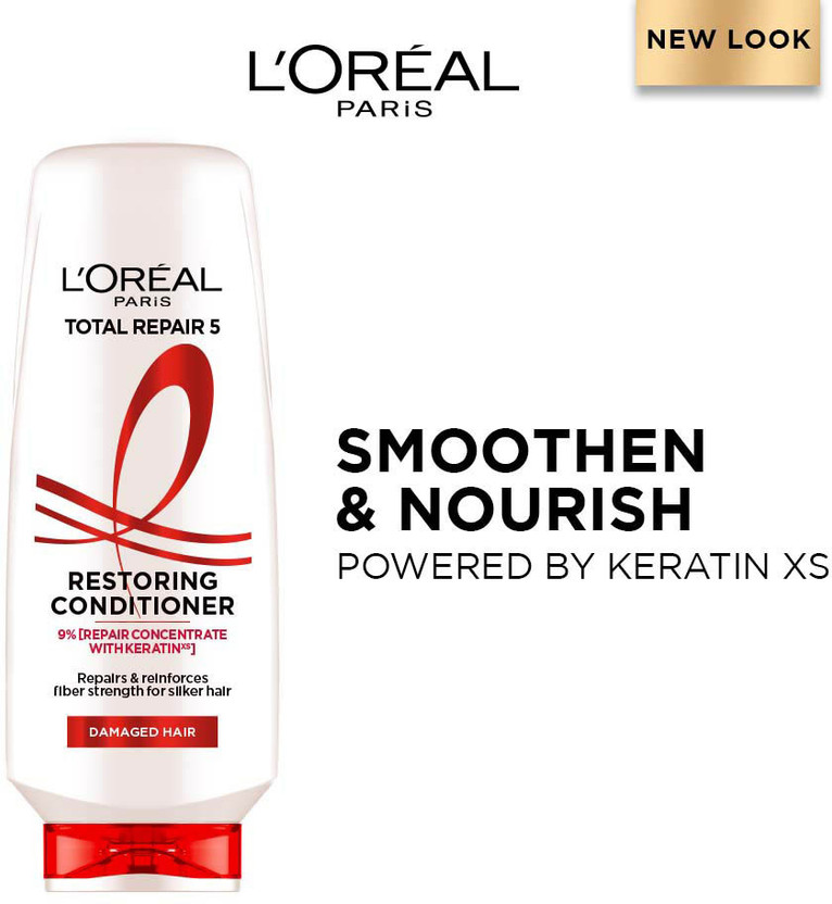 L'Oréal Paris Total Repair 5 Conditioner with Pro-Keratin + Ceramide, For Damaged Hair(175 ml)