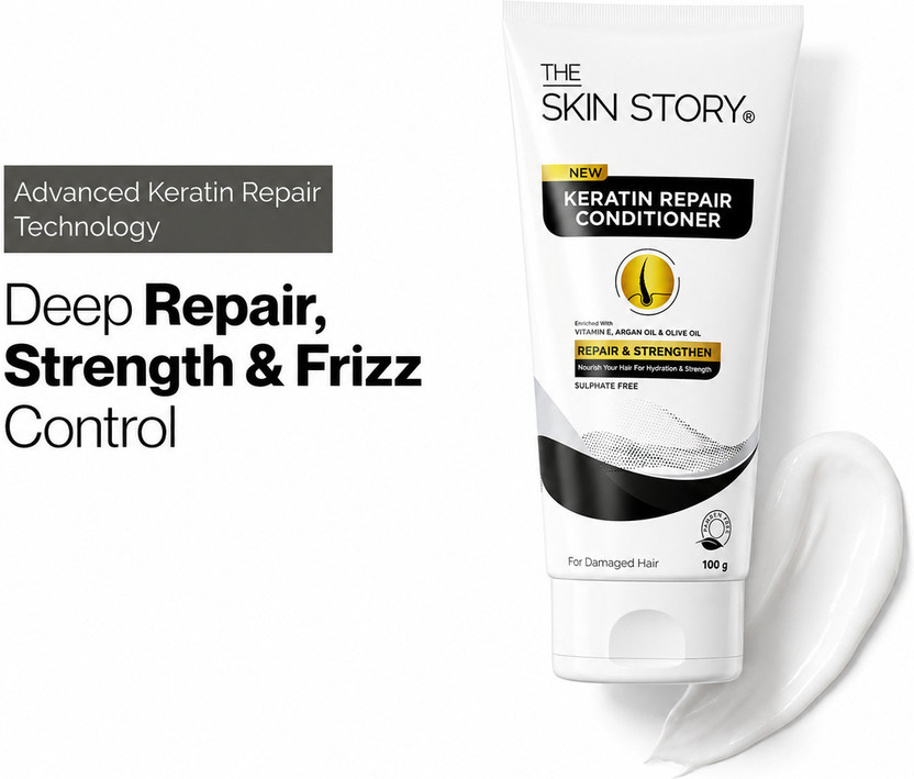 The Skin Story Sulphate Free Keratin Smooth Hair Conditioner, Damage Repair, Soft & Silky(100 g)