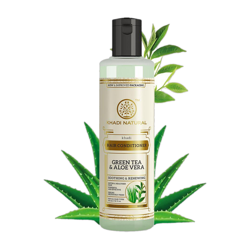 KHADI NATURAL Green Tea & Aloe Vera Hair Conditioner for Smooth Frizz Free Hair(210 ml)