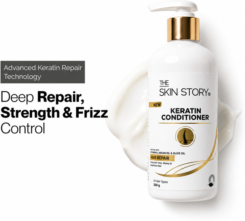 The The Skin Story Keratin Smooth Conditioner For Dry Frizzy Hair, Soft Silky Shine, Damage Repair(250 g) - Flipkart Deal