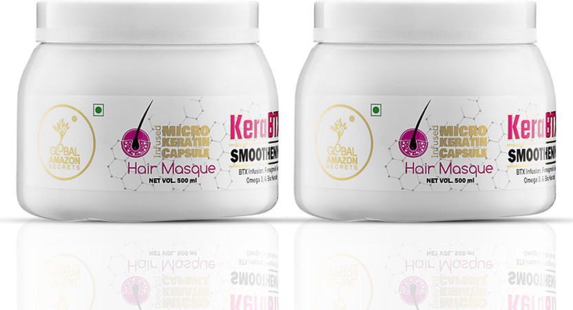 Global Amazon Secrets Kerabtx Conditioner Smoothing + Keratin + Botox Hair Treatment 2 PACK(1000 ml)