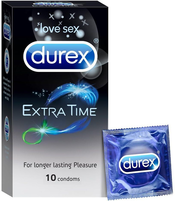 DUREX Extra Time Condom For Long lasting Pleasure Condom(10 Sheets)