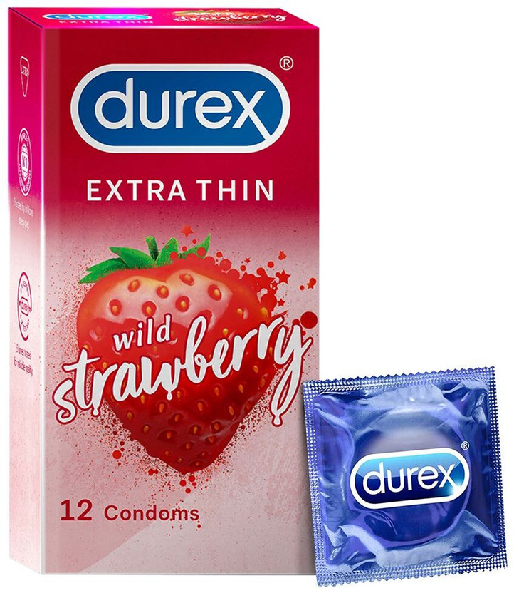 DUREX Strawberry Flavoured Condoms Condom(12 Sheets)