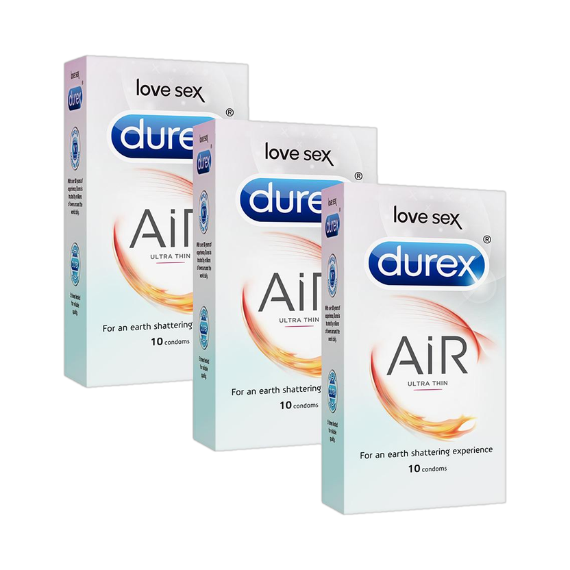 DUREX DUREX Air Ultra Thin� For Men, dotted with delay lubricant, Natural rubber latex Condom(Set of 3, 30 Sheets) - Flipkart Deal