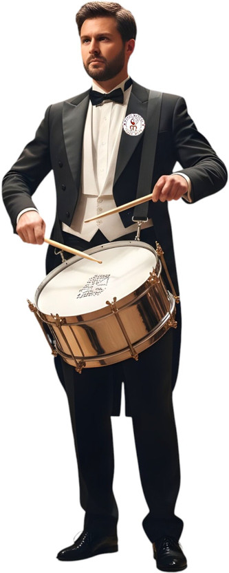 MAYUR MUSICALS Professional Marching Side Drum Set 12 inch with Sticks & Belt | Snare Drum Nut & Bolts Dholak(Silver)