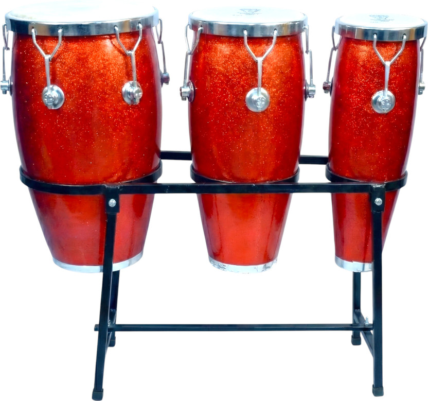 Mayur Musical Congo Drum Set with Stand – Hand Percussion for Stage Studio & School Drums Fiber Bongo(32 cm)