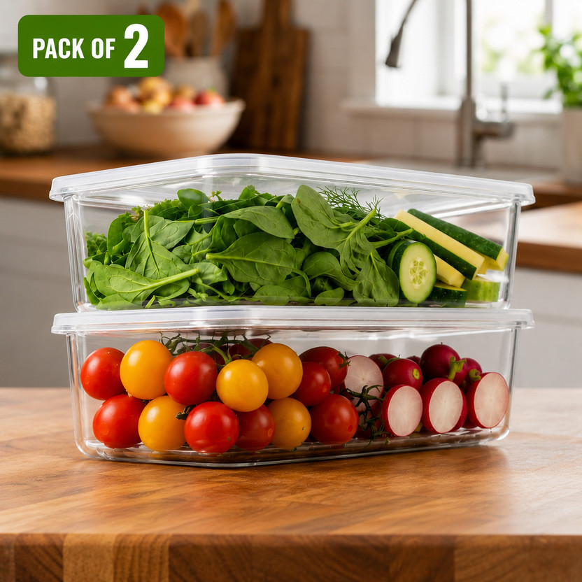 Laksh Laksh Global Plastic Fridge Container  - 500 ml(Pack of 2, Clear) - Flipkart Deal