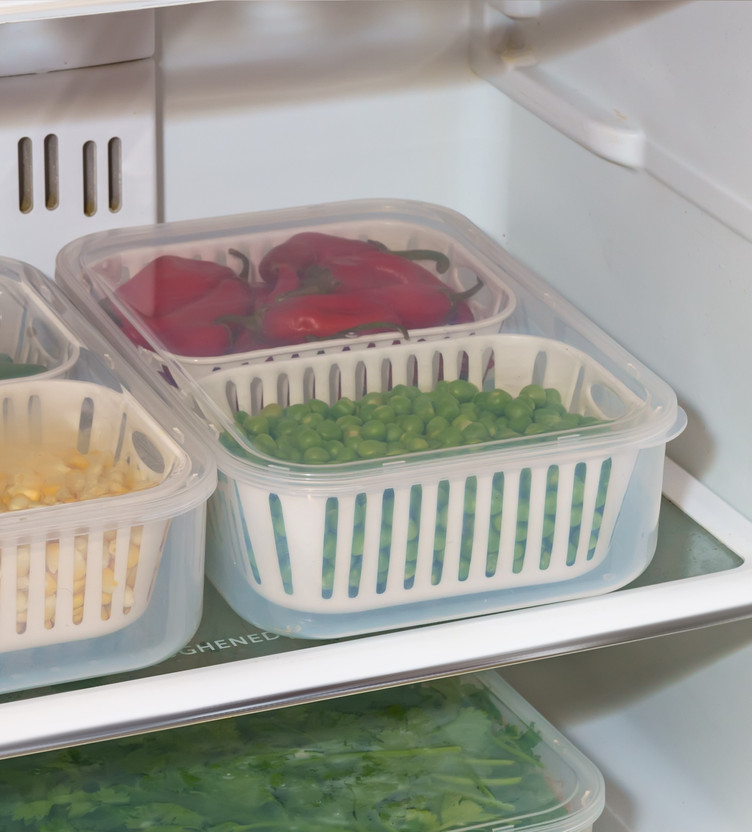 prayati Plastic Fridge Container  - 2500 ml(White)