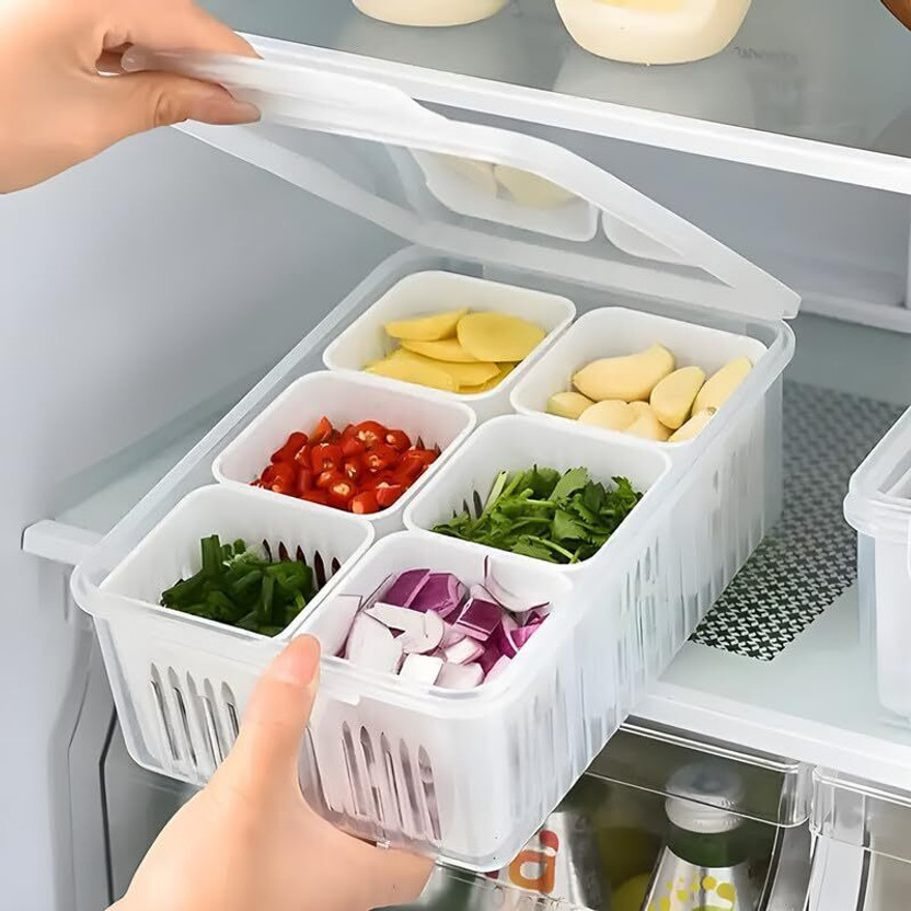 prayati Plastic Fridge Container  - 2200 ml(White)