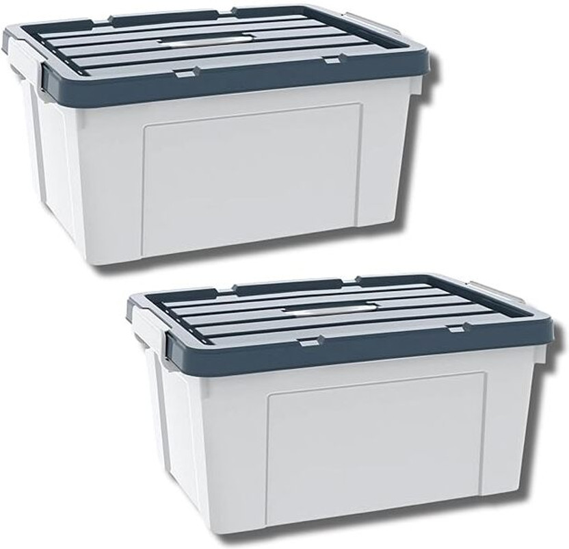 AshandRoh Plastic Utility Container  - 11 kg(Pack of 2, Grey, White)