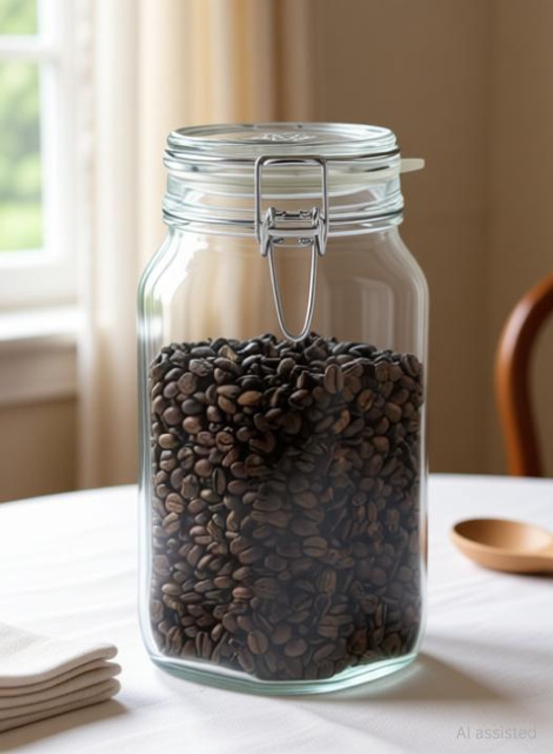 fratello home Glass Cookie Jar  - 1500 ml(Pack of 2, Clear)