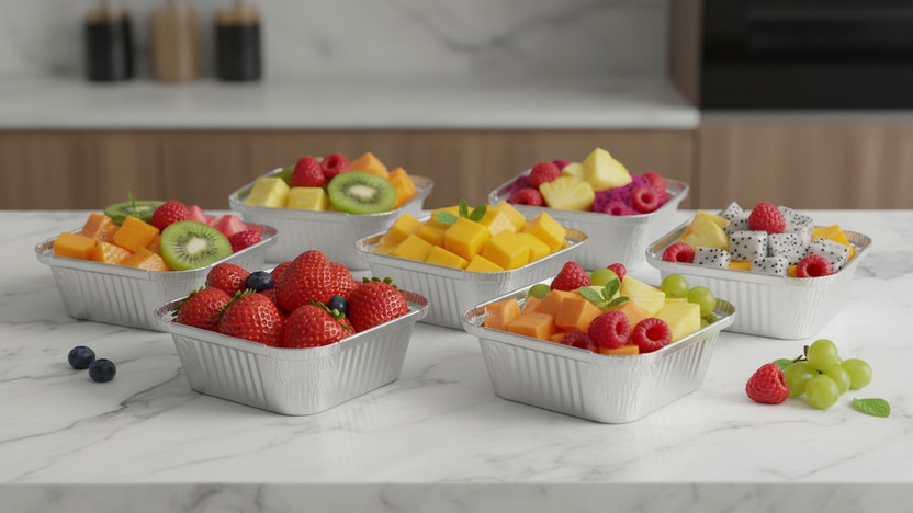 SERVEECO Aluminium Utility Container  - 650 ml(Pack of 100, Silver)