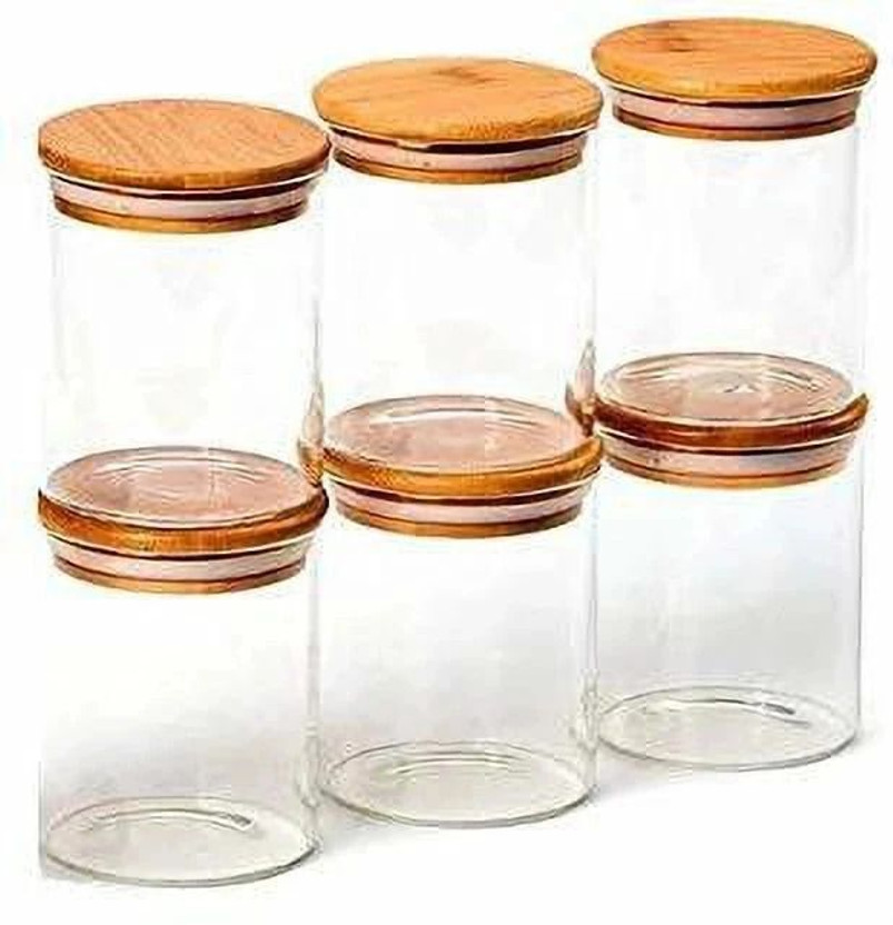 cinshu international Glass Grocery Container  - 250 ml(Pack of 6, Clear)