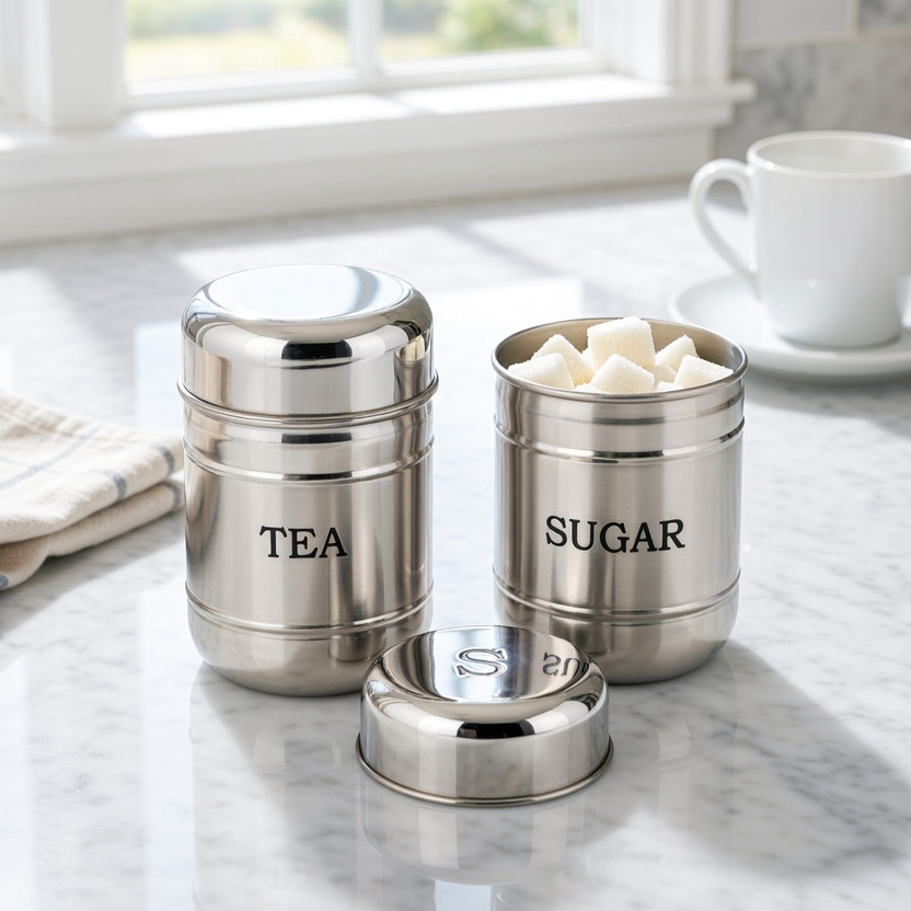 MAXSUN MAXSUN Steel Tea Coffee & Sugar Container  - 700 ml(Pack of 2, Silver) - Flipkart Deal