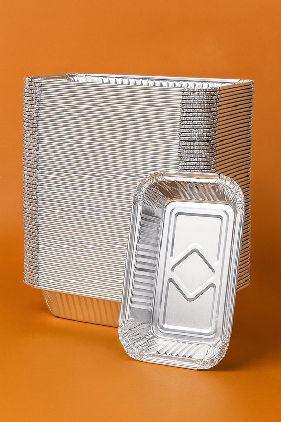 SERVEECO Aluminium Utility Container  - 450 ml(Pack of 50, Silver)