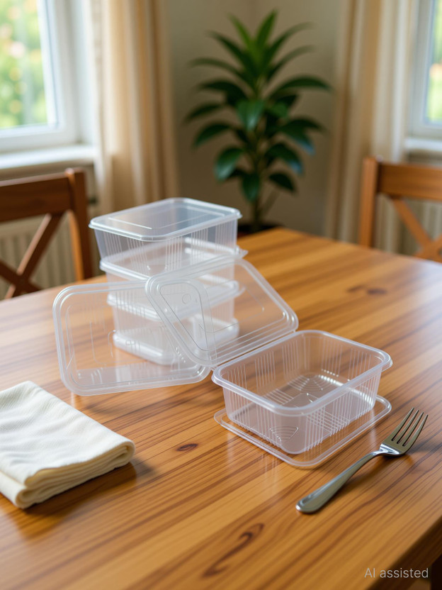 Shubham Technoplast Plastic Utility Container  - 1000 ml(Pack of 25, Transparent)