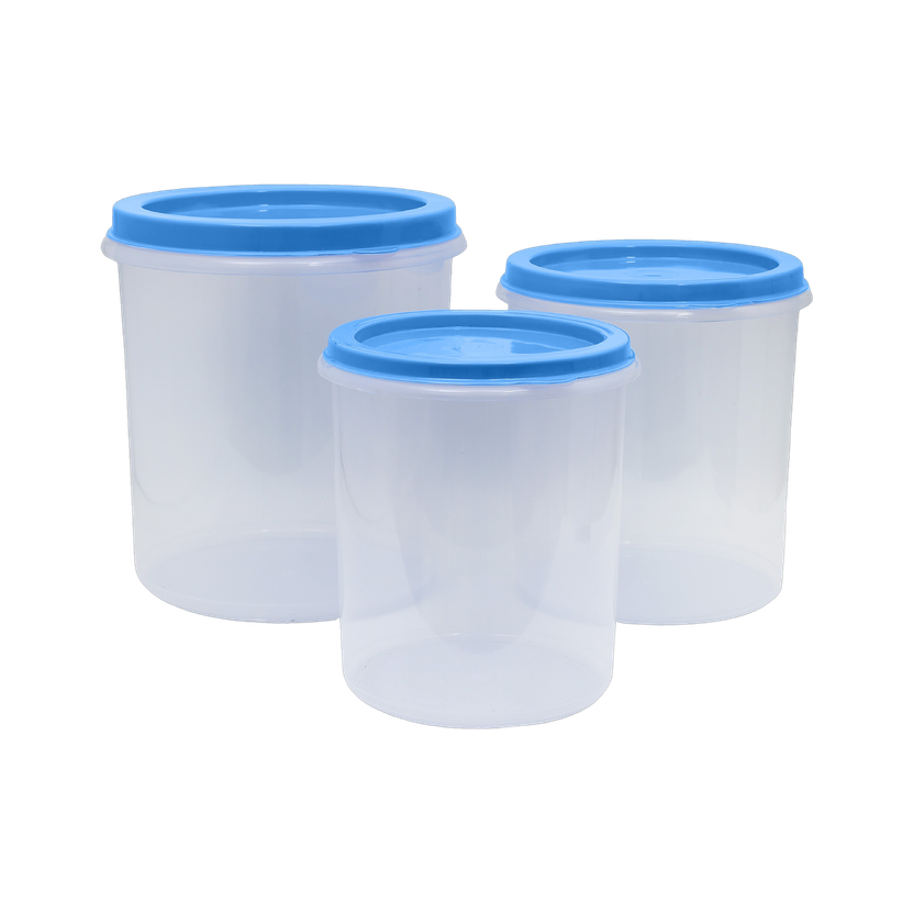 Flipkart SmartBuy Plastic Utility Container  - 5000 ml, 7000 ml, 10000 ml(Pack of 3, Transparent, Blue)